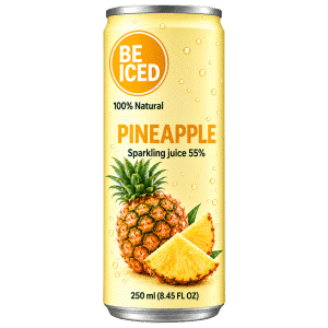BE ICED 250 ml can of sparkling pineapple juice drink