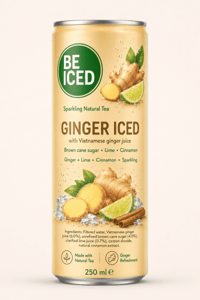 ginger tea sparkling drink